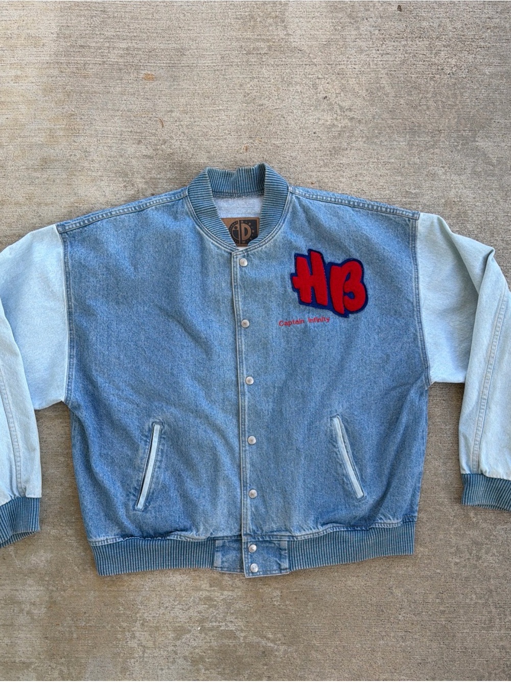 Vtg 90’sDenim International Men XXL Denim Jacket “ Captain Infinity”Patch Snap
